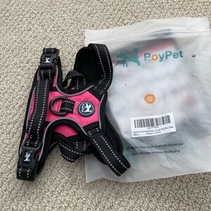 NEW PoyPet Dog Harness Pink Black Size Small Safety with Handle Clip Closure NIB